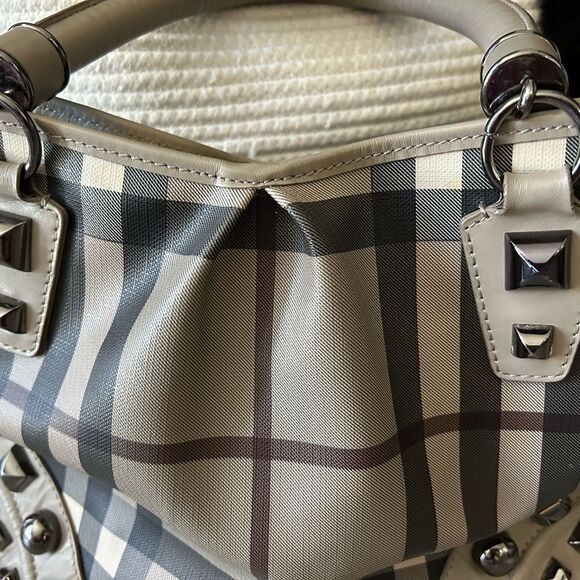 Authentic Burberry Nova Check Studded Tote - Picture 13 of 14